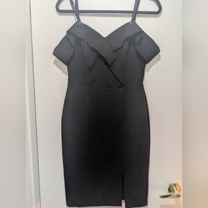 Le Chateau Black Off-Shoulder Mini Dress